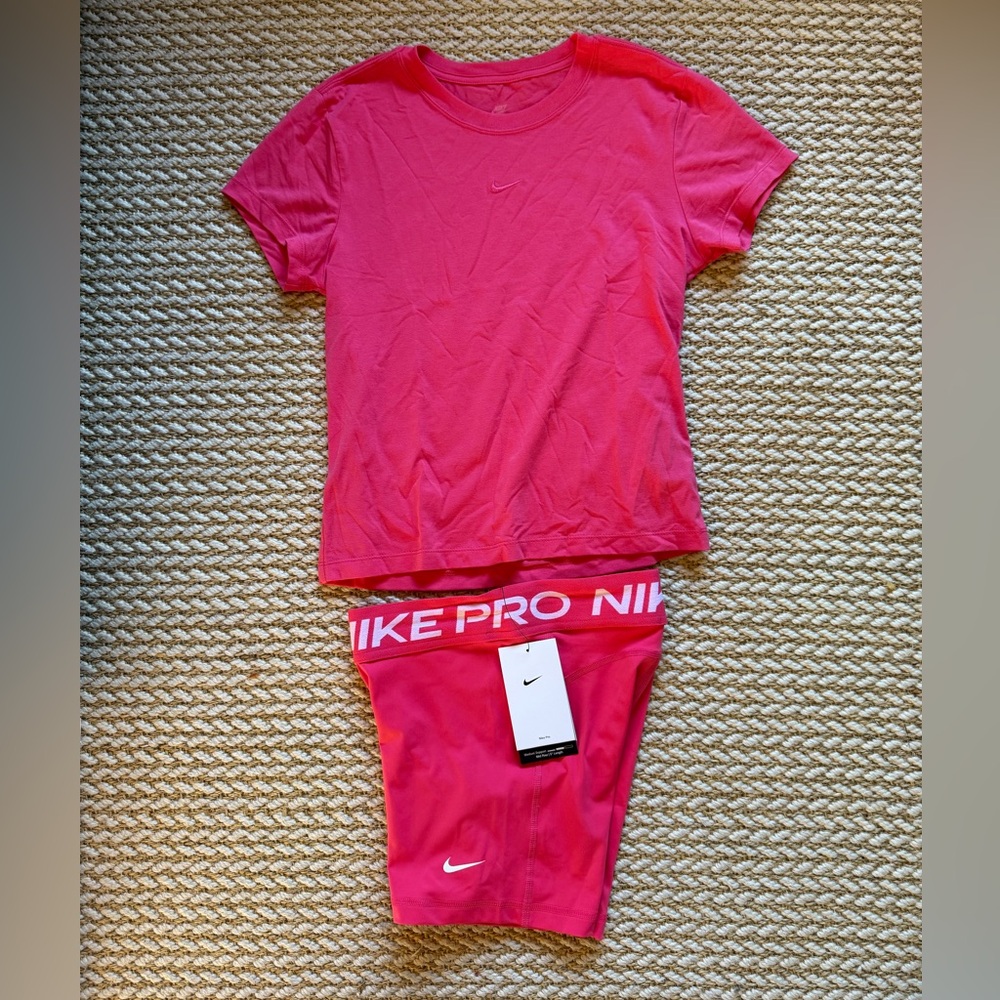 Nike Pink T-Shirt and Shorts Set